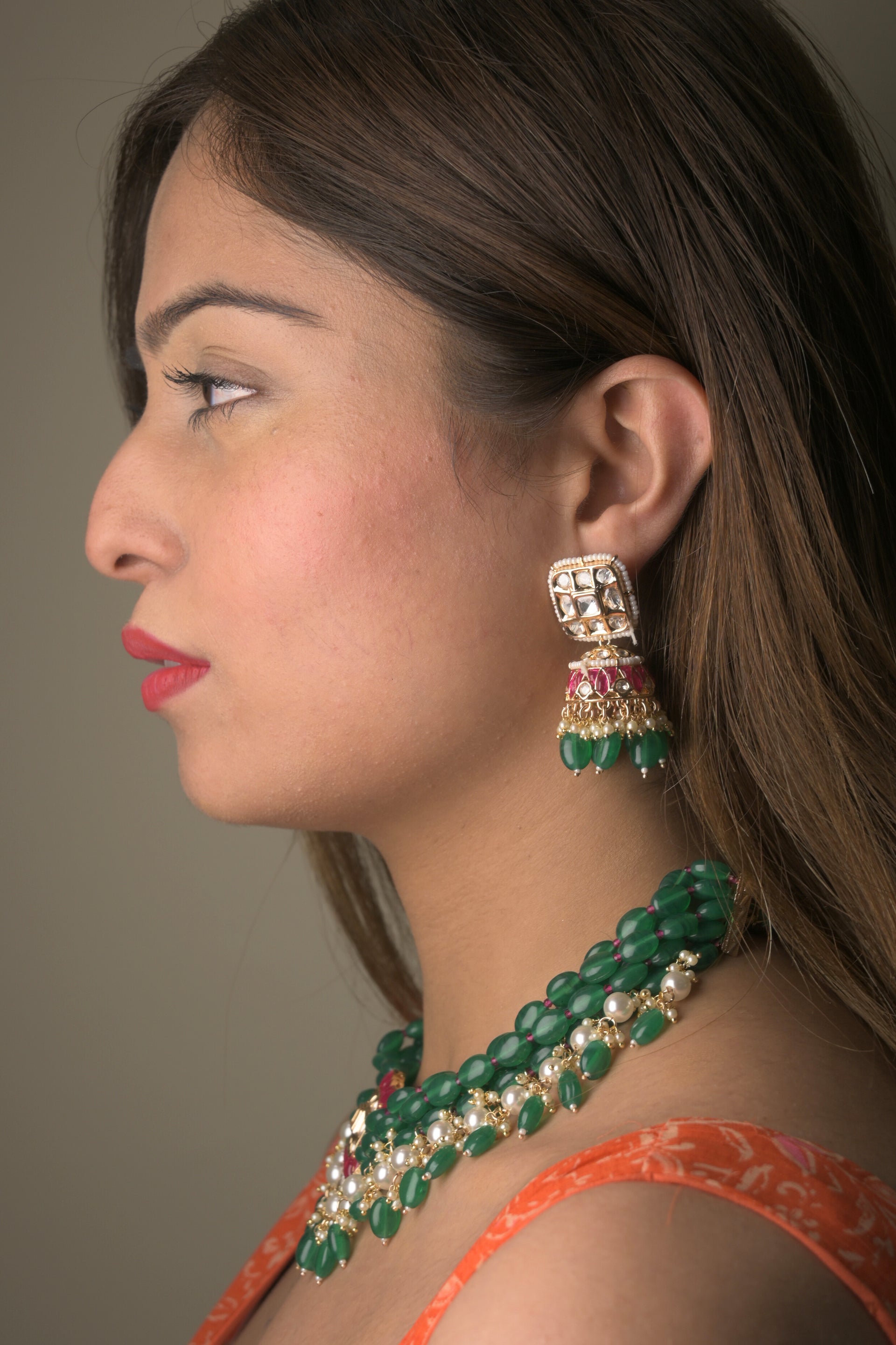 Meharbano Emerald choker