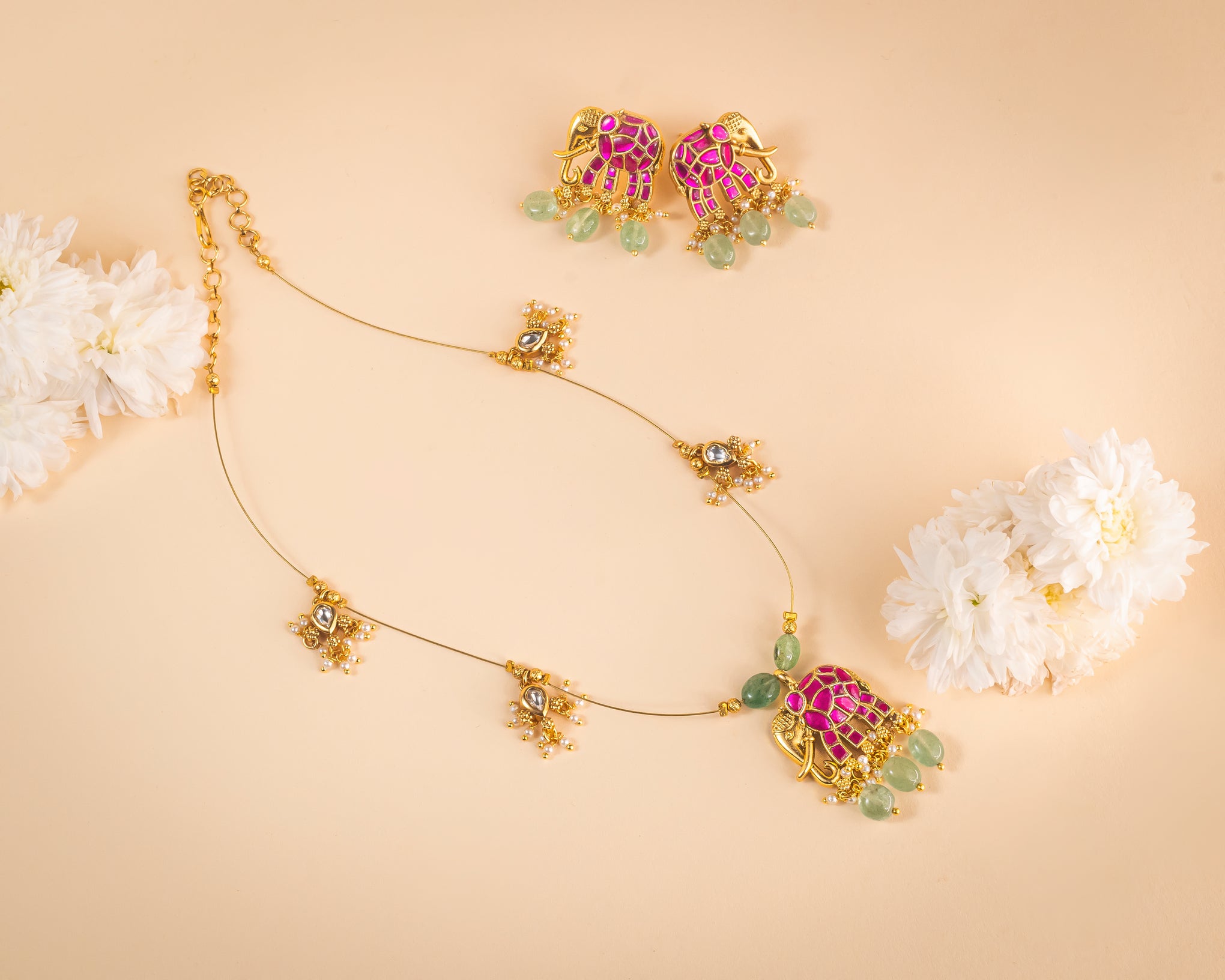 Gajanan Necklace Pink