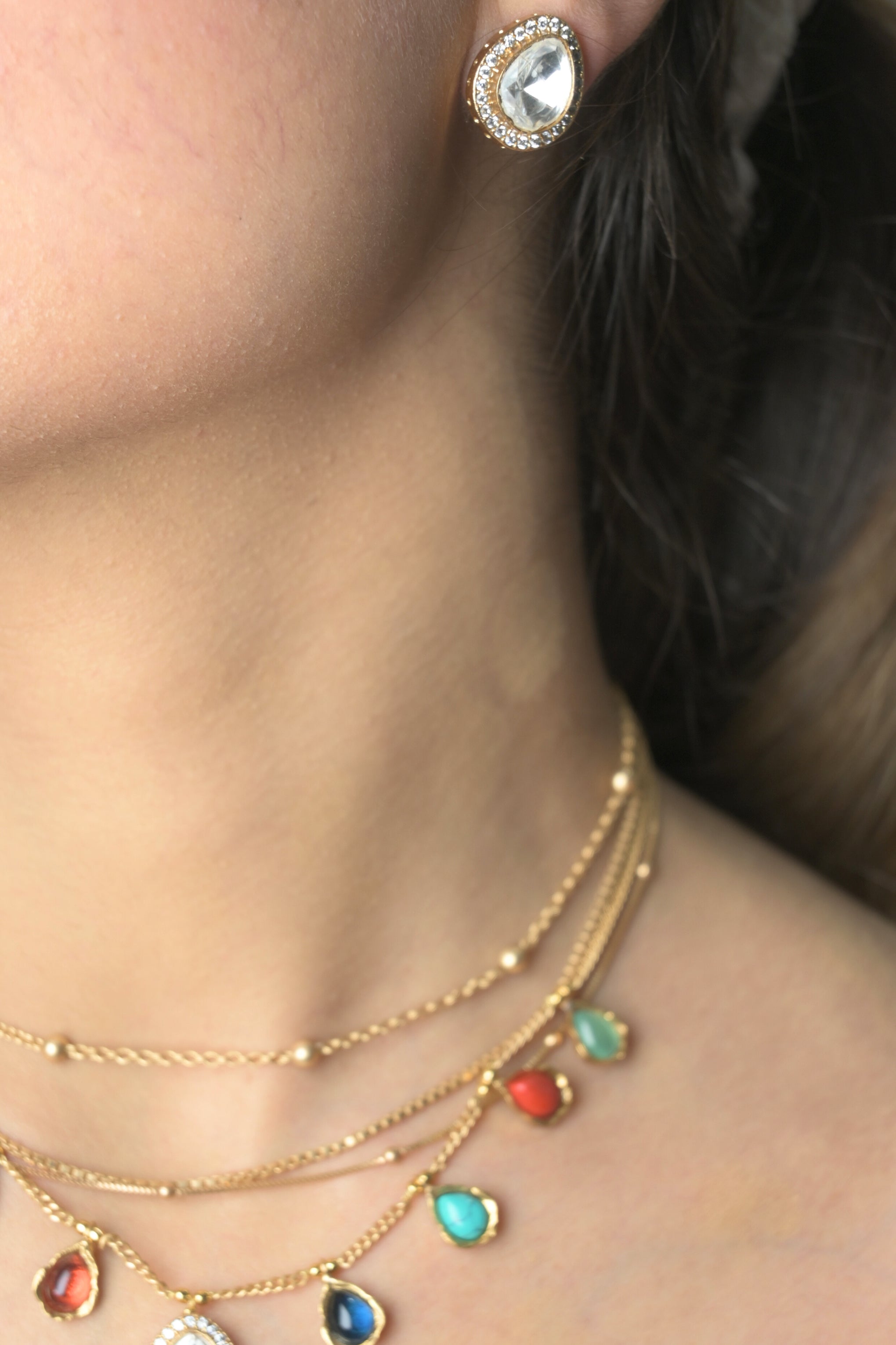 Maina multicoloured layered necklace