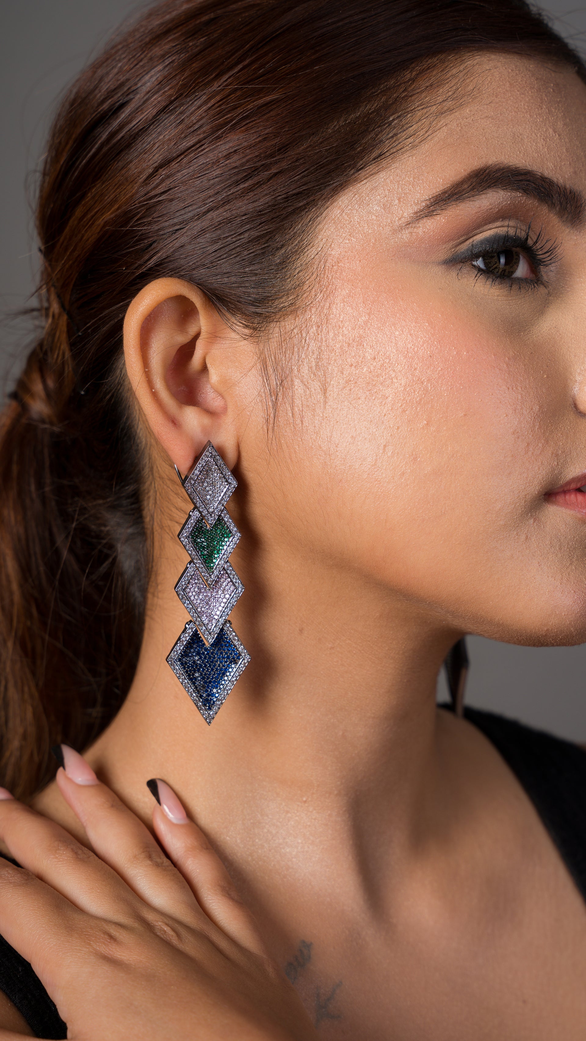 Oxidized Glam Earrings