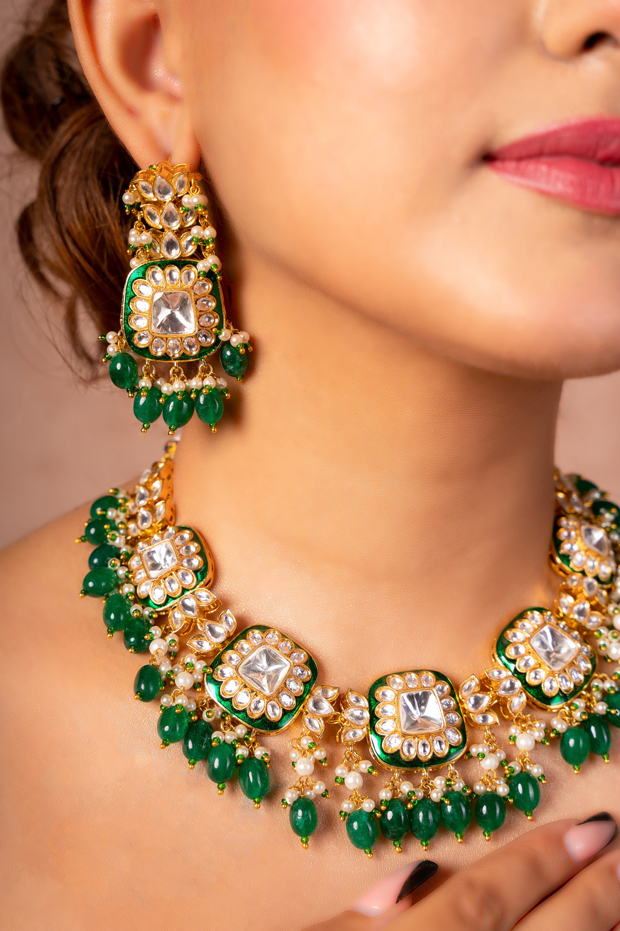 Rubani Emerald Necklace Set