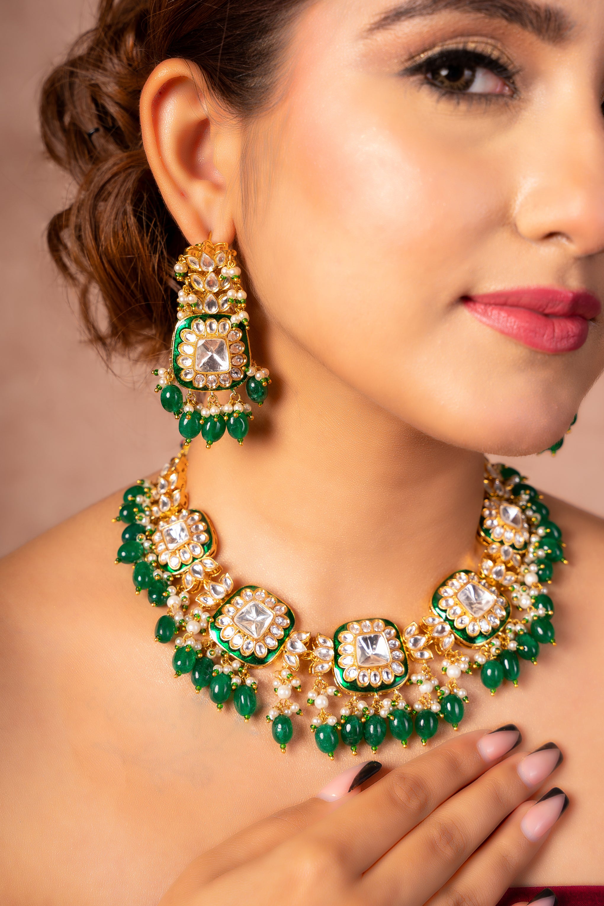 Rubani Emerald Necklace Set