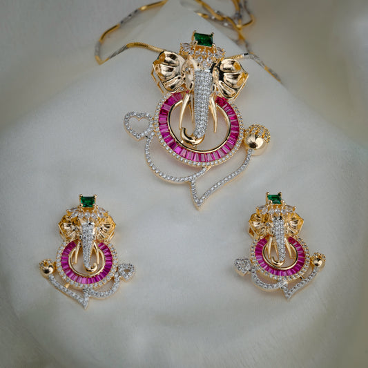 Aaradhya Ganesh Pendant Set
