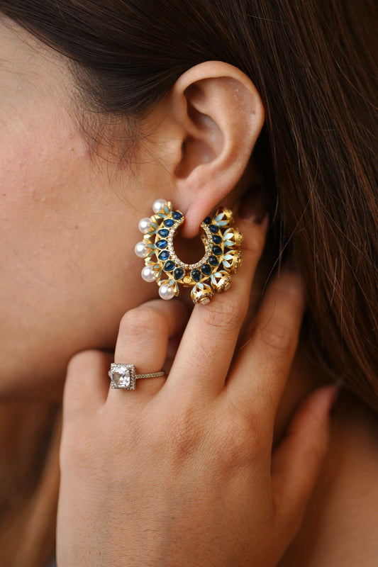 Meharbani mint & blue hoops