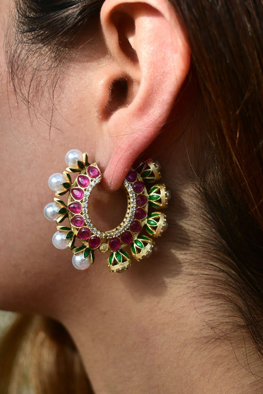 Meharbani pink & green hoops
