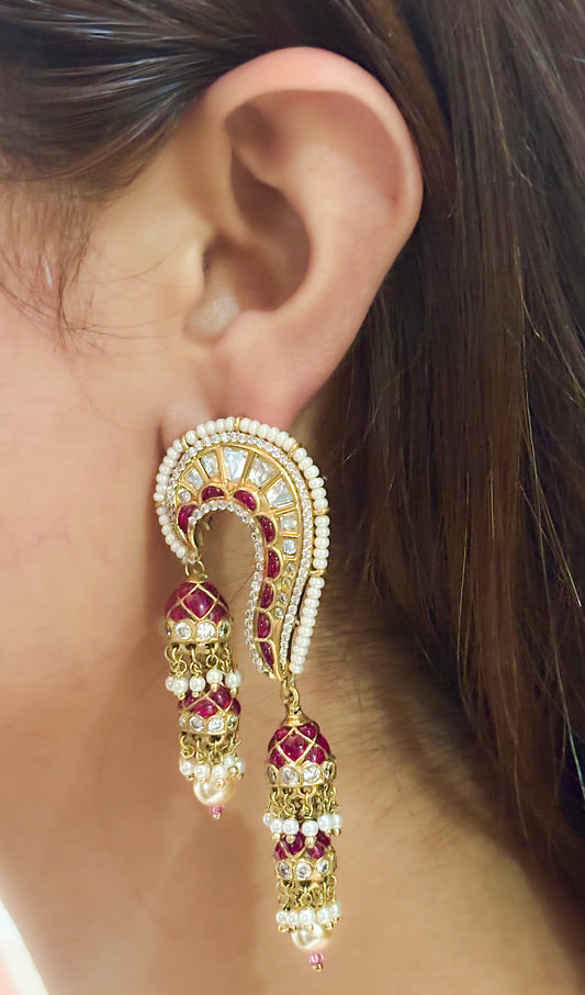 Meena Rani pink Jhumka's